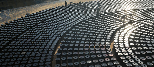 Rows of bitumen drums at Unka Sun refinery
